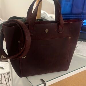 Portland Leather Co Burgundy Tote Bag